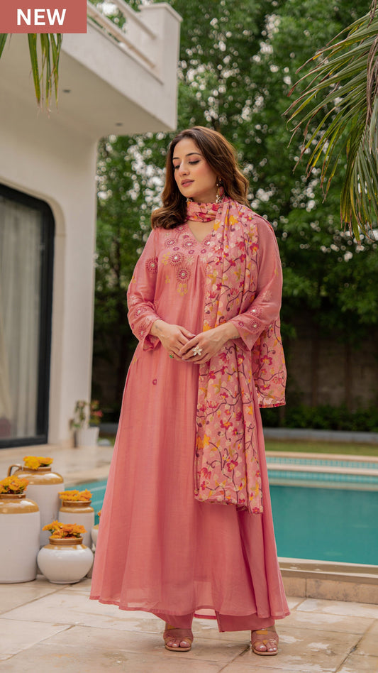 Coral Sunslik A- Line Suit Set