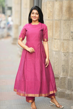 Magneta Handloom A-line Kurta Set