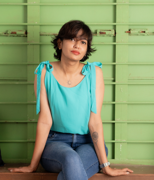 Turquoise Blue Strappy Top