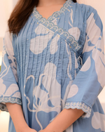 Powder Blue Breeze Thread Work Cotton Suit Set