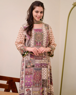 Green Chiffon Hand Work A-Line Festive Suit Set