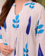 White Cotton Printed Kurta Pant Set