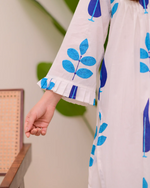 White Cotton Printed Kurta Pant Set