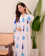 White Cotton Printed Kurta Pant Set