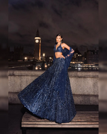 Navy Blue Net Lehenga Choli