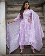 Soft Cotton Printed Kurta Pant & Dupatta Set