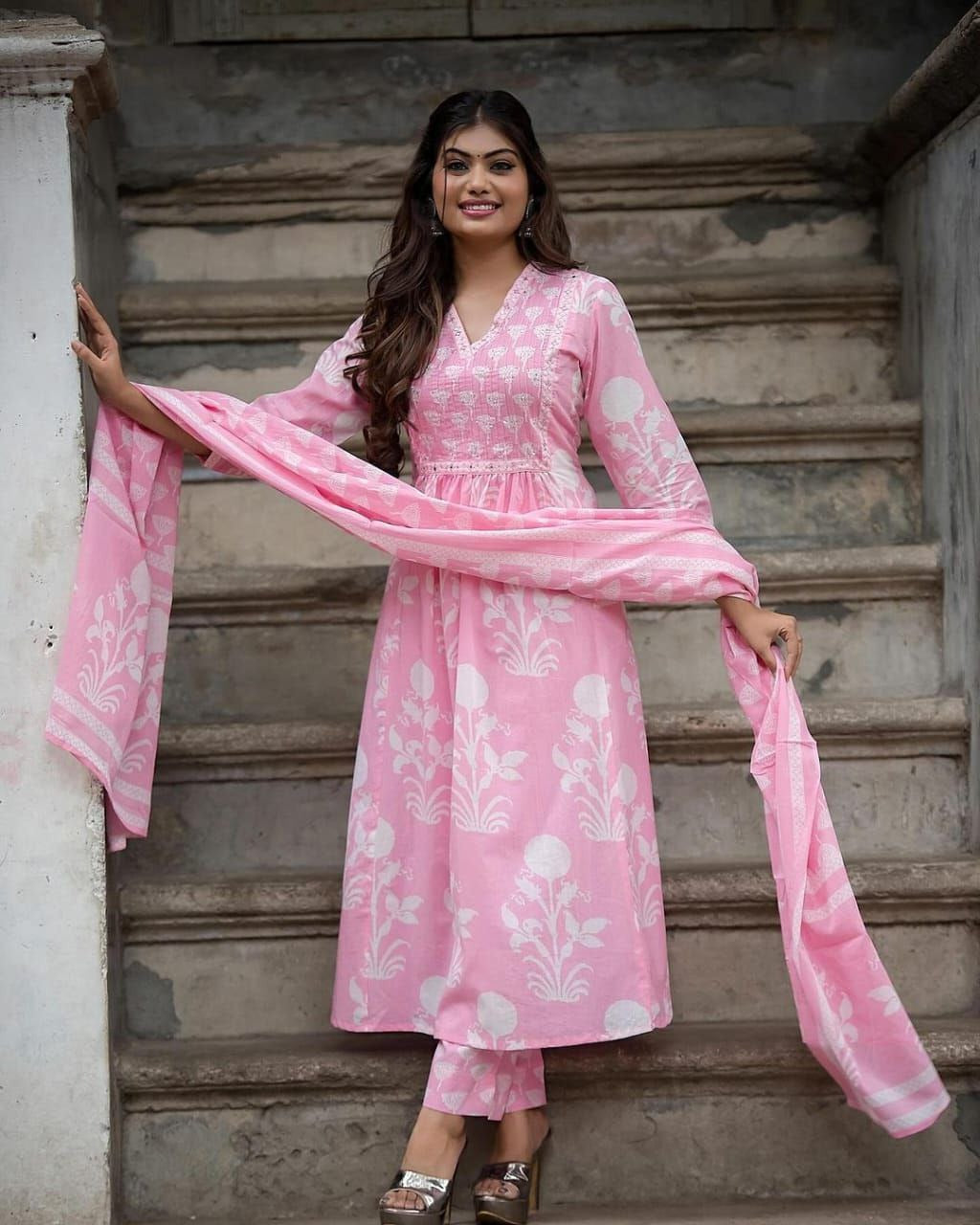 Soft Cotton Printed Kurta Pant & Dupatta Set