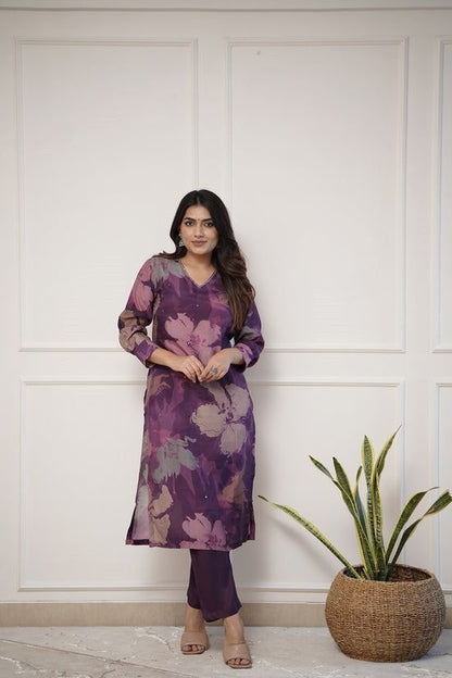 Floral Cotton Printed Kurta Pant Set