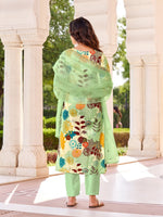 Beige Printed Kurta Pant with Dupatta