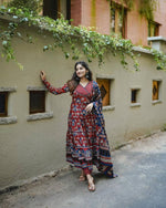 Red Hand Khatli Embroidered Flared Anarkali Suit