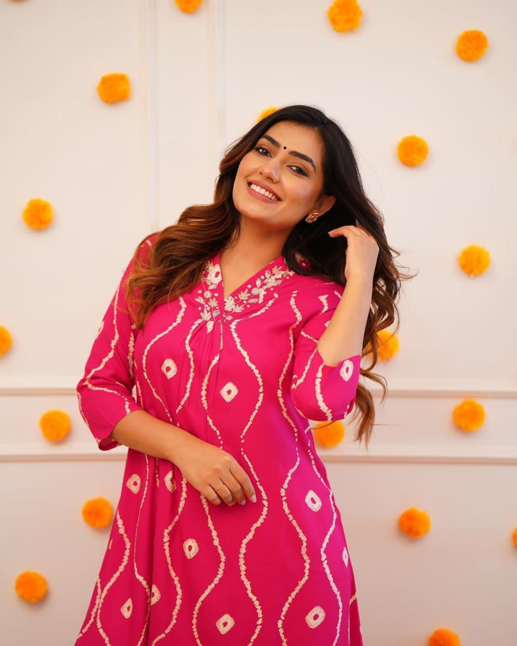 Pink Embroidered Kurta Pant Set