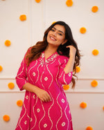 Pink Embroidered Kurta Pant Set