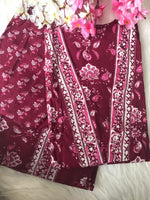 Red Cotton Block Print Kurta Pant With Dupatta