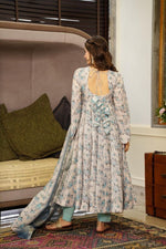 Sea Green Rose Anarkali Suit