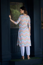 Asymmetric Printed Kurta And Pant Set