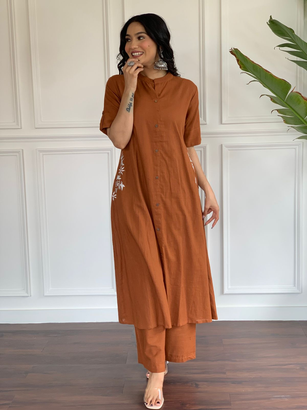 South Cotton Handwoven Kurta With palazzo