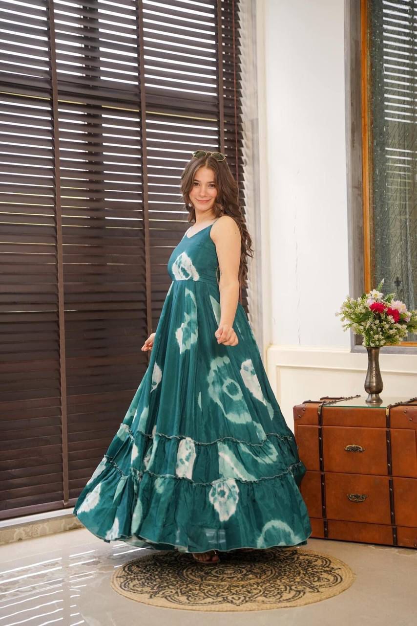 Rama Green Shibori Maxi Dress