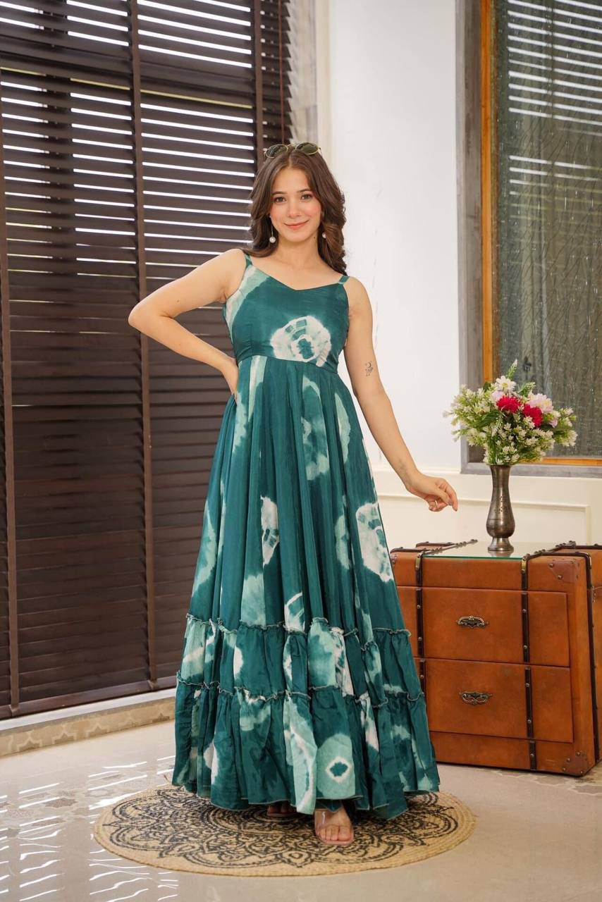 Rama Green Shibori Maxi Dress