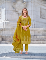 Banarasi Silk Handwork Kurta Pant & Dupatta (6 Colors)