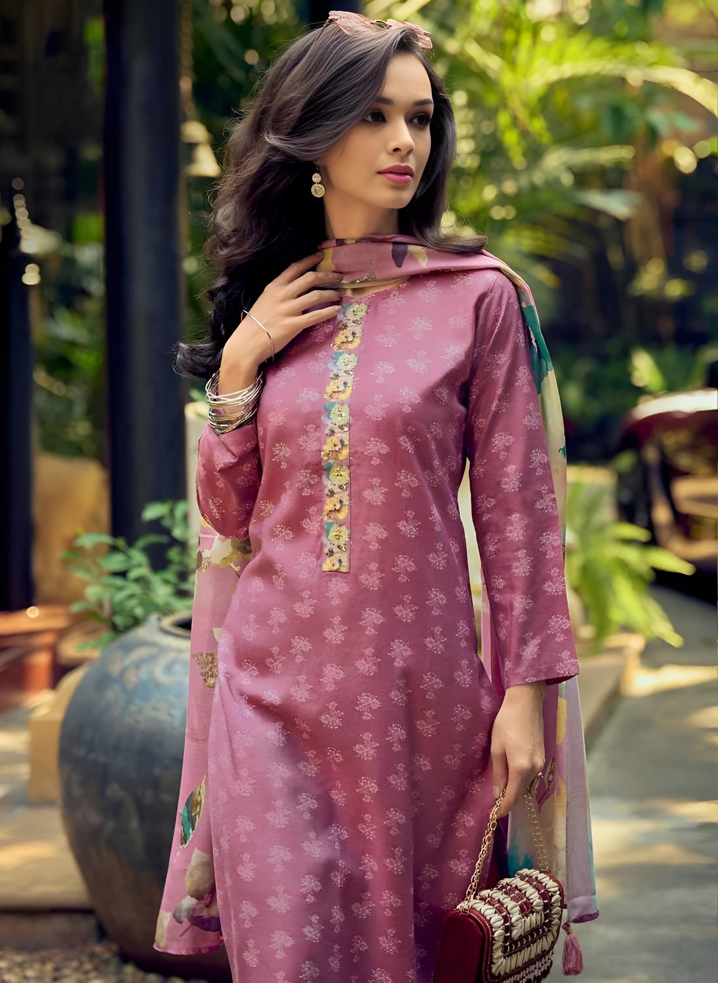 Muslin Printed Comfy Kurta Pant & Dupatta Set