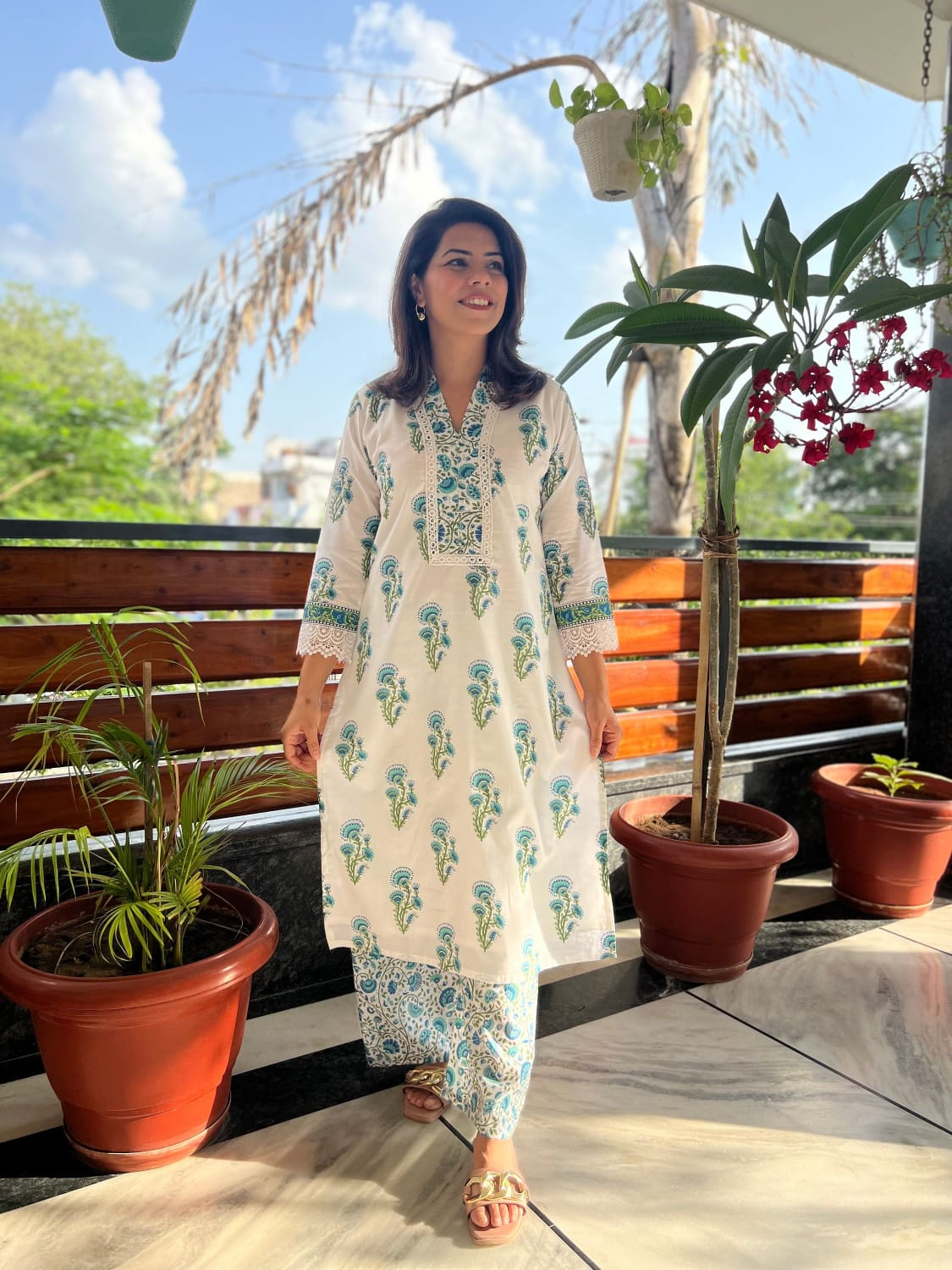 Cotton Printed Kurta Pant Set