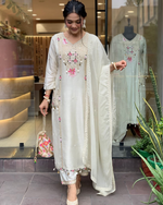 Beautiful Rayon Embroidered & Sequence Work Kurta Pant & Dupatta