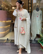 Beautiful Rayon Embroidered & Sequence Work Kurta Pant & Dupatta