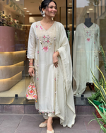 Beautiful Rayon Embroidered & Sequence Work Kurta Pant & Dupatta