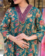 Cotton Floral Block Printed Kurta Palazzo & Dupatta (4 Colors)