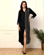 Black Striped A Shirt Line Dress