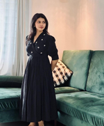 Classic Black Cotton Casual Maxi Dress