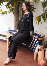 Intricate Thread Aari work Kurta & Palazzo Set (3 Colors)