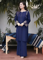 Intricate Thread Aari work Kurta & Palazzo Set (3 Colors)