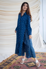 Blue Beautiful Dabu Printed Co-Ord Set