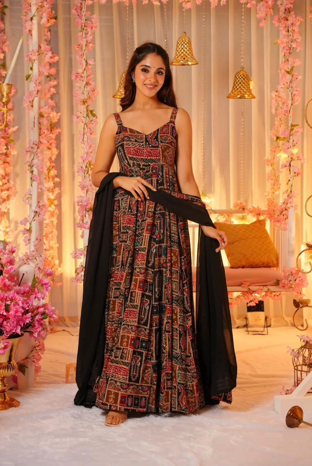 Jimmy Organza Silk Digital Printed Anarkali Suit