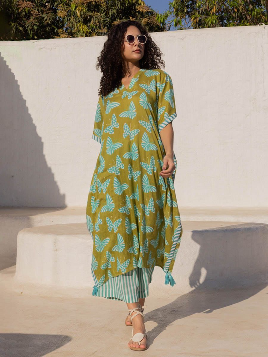 Cotton Printed Kaftan & Pallzzo