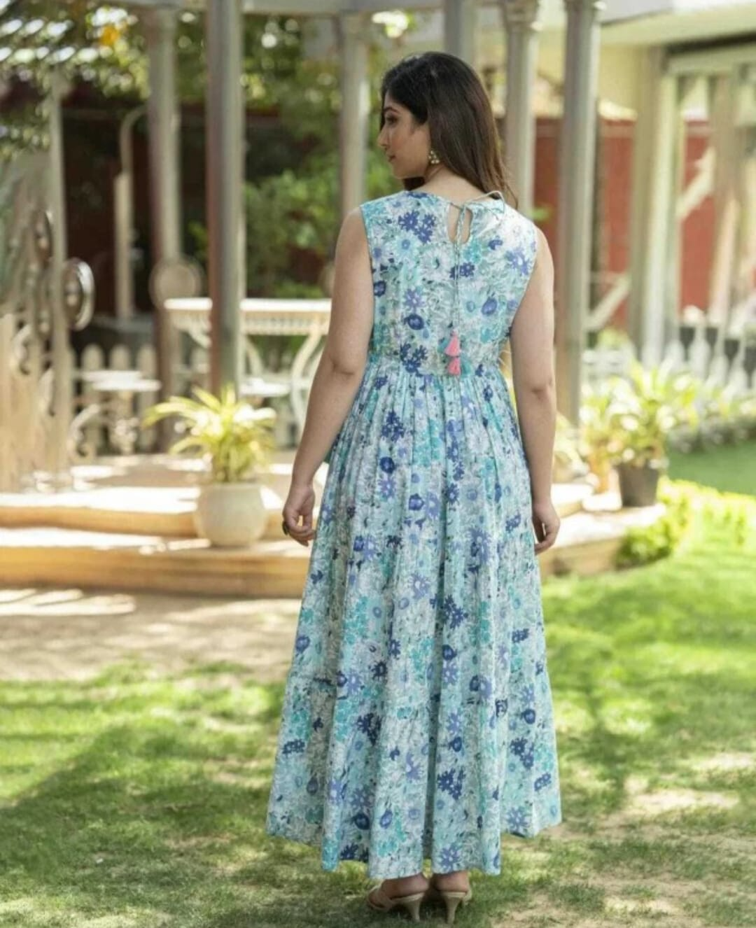 Floral Cotton Printed Gown Dress