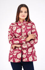 Floral Cotton Printed Quilted Reversible Jacket