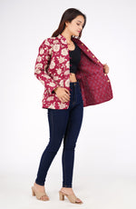 Floral Cotton Printed Quilted Reversible Jacket