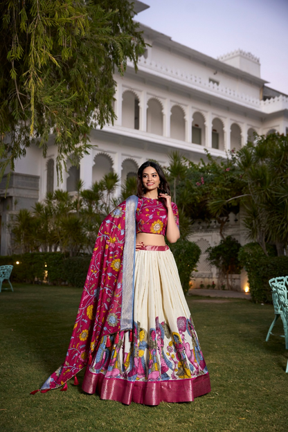 Dola Silk Designer Kalamkari Print Lehenga Choli (3 colors)