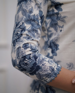 Floral Printed Straight Suit With Sequence Work