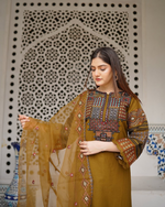 Roman Silk Sequence Embroidered Work Kurta Pant With Dupatta
