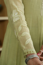 Mul Chanderi Embroidered Anarkali Suit With Hand Work