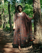 Cotton Ajrakh Aliya Cut Anarkali Suit