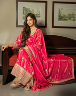 Shimmer Silk embroidered Sharara Suit