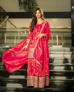 Shimmer Silk embroidered Sharara Suit