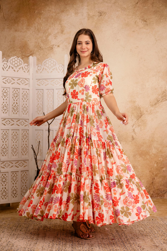 Floral Georgette Printed Maxi Dress