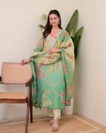 Multi Shades Viscose Silk Hand Work Kurta Suit