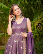 Festive Cosmos Embroidered Gown