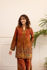 Orange Multi Coloured Cosy Comfy Kurta Palazzo Set